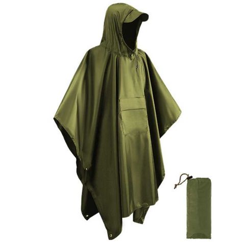 PRICES MAY VARY. 100% Polyester 进口 Hand Wash Only 【High quality material】 Our Multi-purpose men's and women's Raincoats and ponchos are made of high-quality waterproof and wear-resistant nylon. Using 210t polyester taff scraping, professional layer, no degumming, no smell, no hardness, amazing density, 100% waterproof, known as tear proof cloak because of its special weaving structure. It can also make the material lighter without losing any strength. 【Portable and light】 The Mat Type Hooded Rai Military Poncho, Jungle Outfit, Mens Poncho, Waterproof Poncho, Rain Shelter, Camping In The Rain, Rain Cape, Mens Raincoat, Cycling Trips