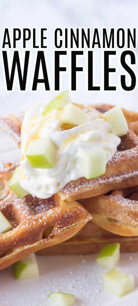 These Apple Waffles made from scratch are one of my favorite things to make when I am wanting a fall feeling breakfast. Homemade from scratch waffles with fresh picked apples are the perfect fall breakfast recipe! Flavored Waffles Recipe, Apple Waffles Recipe, Maple Waffles Recipe, Waffles From Scratch, Waffle Recipes Homemade, What To Make With Apples, Apple Cinnamon Waffles Recipes, Apple Waffle Recipe, Fall Waffles