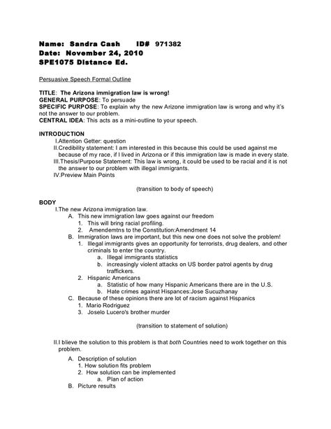 Persuasive speech formal outline by Random Sandi via slideshare Outline Example, Persuasive Essay Outline, Problem Solution Essay, Outline Sample, Persuasive Speech, Persuasive Essay Topics, Speech Outline, Writing A Persuasive Essay, Persuasive Techniques