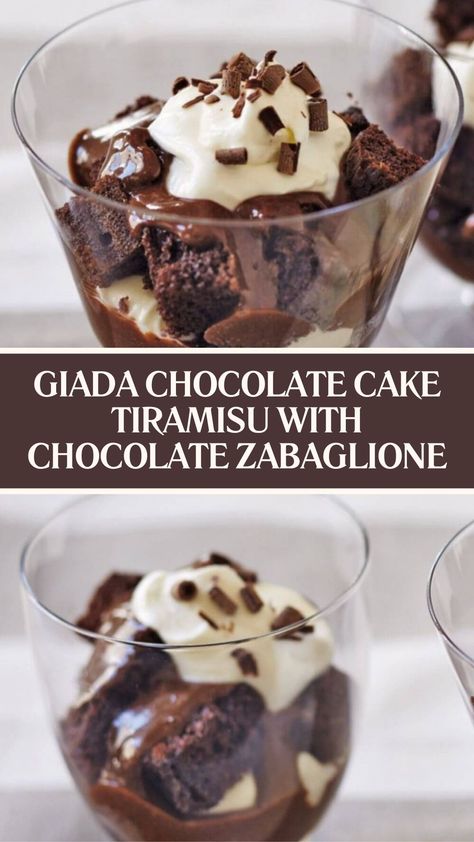 Giada Chocolate Cake Tiramisu with Chocolate Zabaglione Using Egg Yolks, Cake Tiramisu, Giada Recipes, Marsala Wine, Chocolate Curls, Cream Cheese Eggs, Mascarpone Cheese, Egg Yolks, Chocolate Cake Mixes