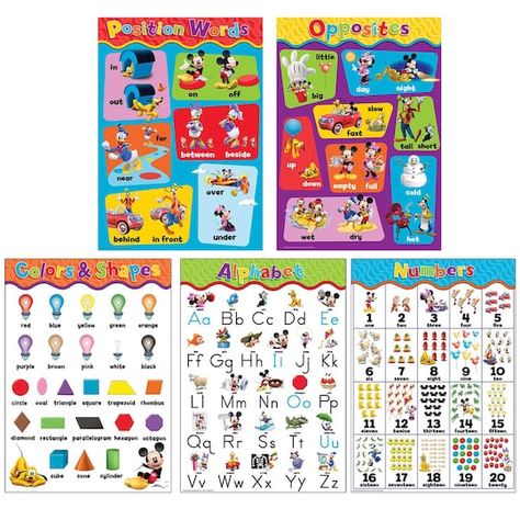 Mickey Mouse Classroom, Words Poster, Disney Themed Classroom, Numbers Poster, Shapes Poster, Disney Classroom, Word Poster, Bulletin Board Sets, Shape Posters