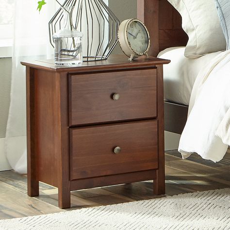 Wood Furniture Colors, Walnut Nightstand, Timeless Decor, Bedside Night Stands, Wayfair Furniture, Wood Chest, 2 Drawer Nightstand, Wood Drawers, Wood Nightstand