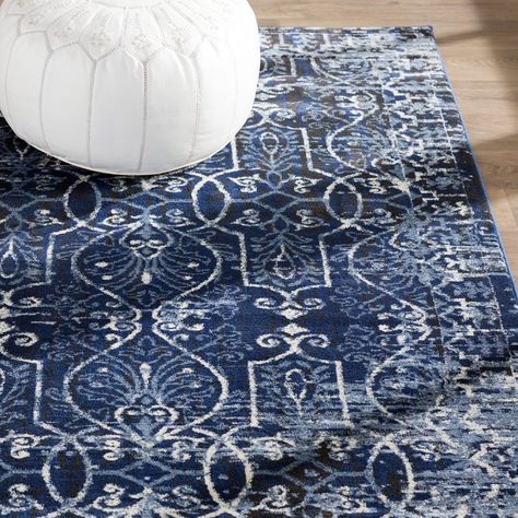 Blue Rugs In Living Room, Navy Blue Rug Living Room, Blue And Tan Rug, White Area Rug Bedroom, Blue Rugs Living Room, Fancy Living Rooms, Blue And White Living Room, Blue And White Rug, Blue Rugs