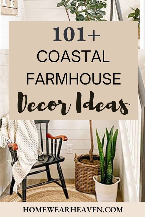 Coastal Farmhouse Style Living Room, Beach Farmhouse Decor Coastal Style Master Bedrooms, Rustic Coastal Home, Florida Home Decor Ideas, Lake Farmhouse Decor, Nautical Farmhouse, Costal Apartments Aesthetic, Rustic Beach House Decor Coastal Style, Coastal Country Living Room