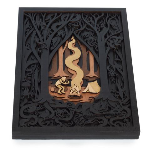 Campfire - Etsy Shadow Box Kunst, Laser Cut Wood Crafts, Laser Engraved Ideas, Layered Art, Shadow Box Art, Box Light, Laser Art, Image 3d, Diy 3d