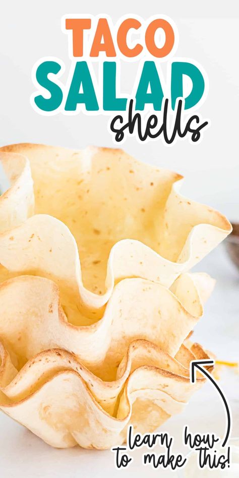 Taco Salad Shells How To Make Taco Salad Shells, Taco Bell Taco Salad Recipe, Taco Salad Shells Tortilla Bowls, Taco Shell Bowls, Baked Tortillas, Taco Salad Shells, Baked Taco Shells, Baked Corn Tortillas, Keto Taco Salad