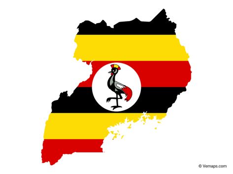 Flag Map of Uganda | Free Vector Maps Uganda Wallpaper, Ugandan Flag, African Flags, Uganda Flag, African Textiles Patterns, Tanzania Flag, Textiles Patterns, Independence Day Flag, African Flag