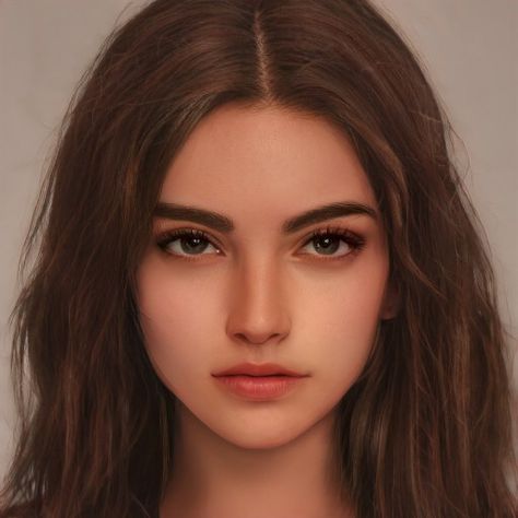 Sophie Collins, Brown Hair Girl, Art Breeder, Girl With Brown Hair, Face Characters, Illustration Art Girl, Hair Girl, Anime Hair, Human Face