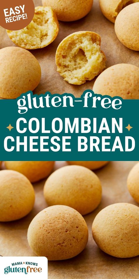 This pandebono (Colombian cheese bread) recipe is easy and naturally gluten-free. It uses five ingredients and takes just 30 minutes to make. Pandebono Recipe, Colombian Bread Recipes, Keto Brazilian Cheese Bread, Easy Brazilian Cheese Bread, Colombian Cheese Bread, Brazilian Cheese Bread Vegan, Gluten Free Sourdough Starter, Gluten Free Stuffing, Cheese Bread Recipe