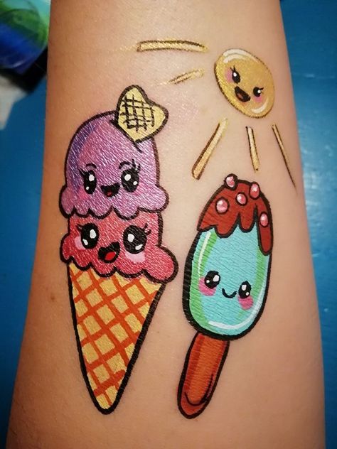 Fair Face, Girl Face Painting, Arm Painting, Face Painting Easy, Kawaii Faces, Kids Face Paint, Painting Tattoo, Face Painting Designs, Kids Frocks