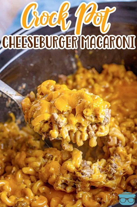 Hamburger Meat Crockpot Recipes, Ground Beef Crockpot Recipes Easy, Crock Pot Ground Beef Recipes, Hamburger Noodles, Cheese Burger Macaroni, Ninja Crockpot, Beef Mac And Cheese, Cheeseburger Mac And Cheese, Hamburger In Crockpot