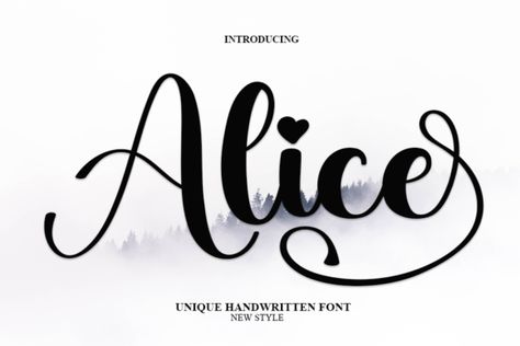 Alice Font introduces a unique writing style that transports your words into the realm of fairy tales! It's akin to wielding a magic wand for your letters. When using Alice Font, your words undergo a delightful transformation, adopting enchanting shapes and swirls that evoke the feeling of embarking on an adventure in Wonderland. This captivating font is accessible in TTF format, ensuring easy downloading onto your PC at no cost. Alice Drawing, Alice In Wonderland Font, Fancy Writing, Stylish Alphabets, Beautiful Script Fonts, Writing Style, Modern Sans Serif, Border Designs, Wedding Fonts