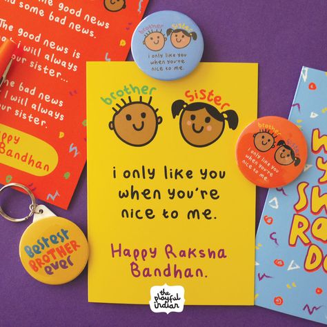 Cute and funny Raksha Bandhan card. We, as sisters, know how mean brothers can be but at the end we know they love us and will do anything to protect their dear sisters.  #rakhi #rakshabandhan #rakhiday #siblings #brother #sister #rakri Rakhi Funny Quotes, Rakshabandhan Gifts For Brother, Card For Rakshabandhan, Rakshabandhan Greeting Card, Funny Rakhi Wishes For Brother, Rakhi Wishes For Sister, Raksha Bandhan Cards Handmade, Rakhi Card Ideas, Rakhi Cards Handmade