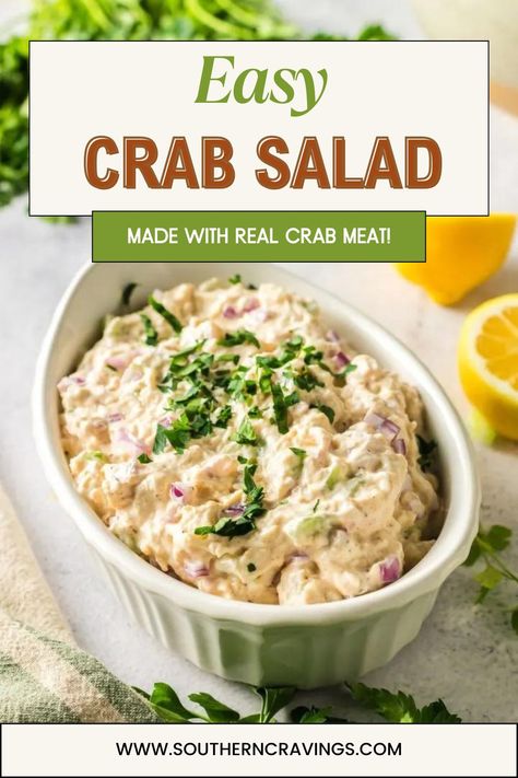 This easy-to-make crab salad is perfect for any occasion, especially summer get-togethers! Made with lump crab meat, fresh veggies, creamy sauce, and classic seafood seasonings, it’s packed with authentic flavors in every bite. It’s delicious on a hoagie roll, as a dip with crackers, or served on top of salad greens. Can Crab Meat Recipes, Lump Crab Recipes, Crab Meat Salad Recipe, Easy Crab Salad, Lump Crab Meat Recipes, Dip With Crackers, Crab Meat Salad, Lump Crab Meat, Crab Salad Recipe