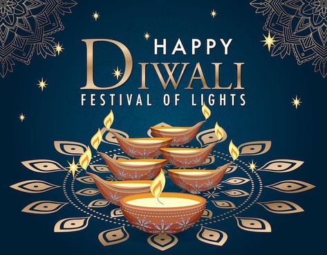 Happy diwali festival of lights poster | Premium Vector #Freepik #vector #cartoon-logo #festival #cartoon-frame #cartoon-svg Happy Deepavali, Diwali 2022, Happy Diwali Wishes Images, Happy Diwali Wallpapers, Diwali Wallpaper, Diwali Festival Of Lights, Happy D, Diwali Wishes, Diwali Festival