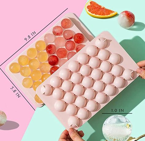 Whiskey Ice Cubes, Mini Ice Cube Tray, Round Ice Cubes, Pink Tray, Sphere Ice, Whiskey Ice, Ice Ball Maker, Round Ice, Ice Storage