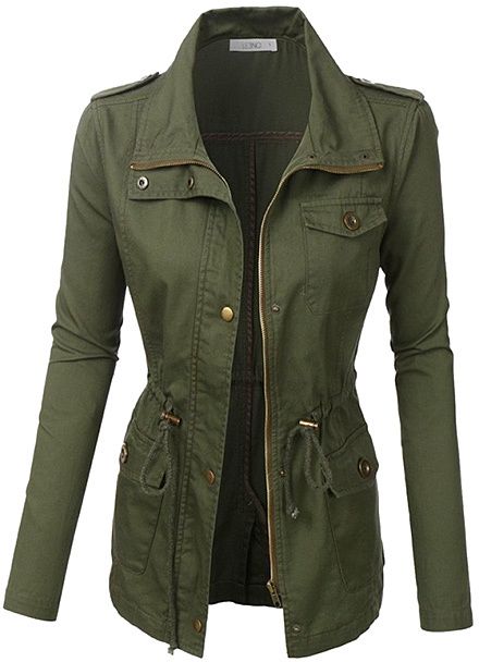 Olive Utility Military Jacket - Plus #afflink Womens Utility Jacket, Fashion Forward Outfits, Olive Jacket, Legging Pants, Anorak Jacket, Low Iron, Women's Coats & Jackets, Green Jacket, Look Chic