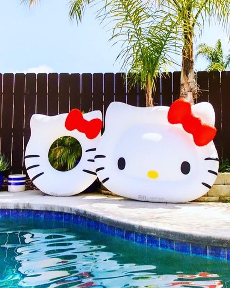 #HelloKitty Hello Kitty Pool Party, Hello Kitty Holiday, Hello Kitty Birthday Party, Pool Party Decorations, Hello Kitty Friends, Hello Kitty Party, Hello Kitty Birthday, Pool Floats, Hello Kitty Items