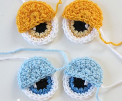 50-Minute Fingerless Crochet Gloves - Repeat Crafter Me Crochet Mini Yip Yip Free Pattern, Crochet Makeup Headband Pattern Free, Crochet Mask Ear Saver, Crochet Sheisty Mask, One Eyed Monster Crochet Pattern, Character Blankets, Repeat Crafter Me, Cartoon Eyes, Crochet Eyes