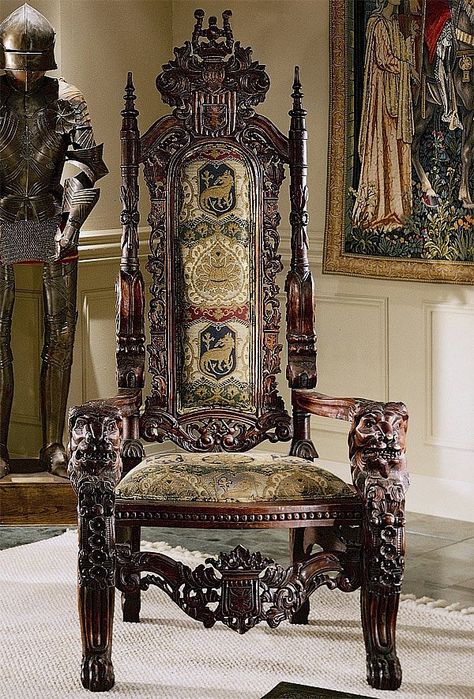 Throne Chairs, Leather Living Room Furniture, Painting Wooden Furniture, White Furniture Living Room, Antique Furniture For Sale, Gothic Furniture, Throne Chair, Furniture Logo, Best Outdoor Furniture