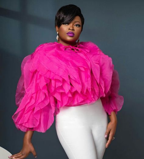 Funke Akindele Celebrates 43rd Birthday. Dances Unstoppable By Martinsfeelz - Celebrities - Nigeria Classy Tops For Women Chic, Classy Tops For Women, Organza Blouse Designs Latest, Organza Blouse Designs, Classy Tops, Tops For Ladies, Organza Blouse, Ruffle Sleeve Blouse, African Clothing Styles