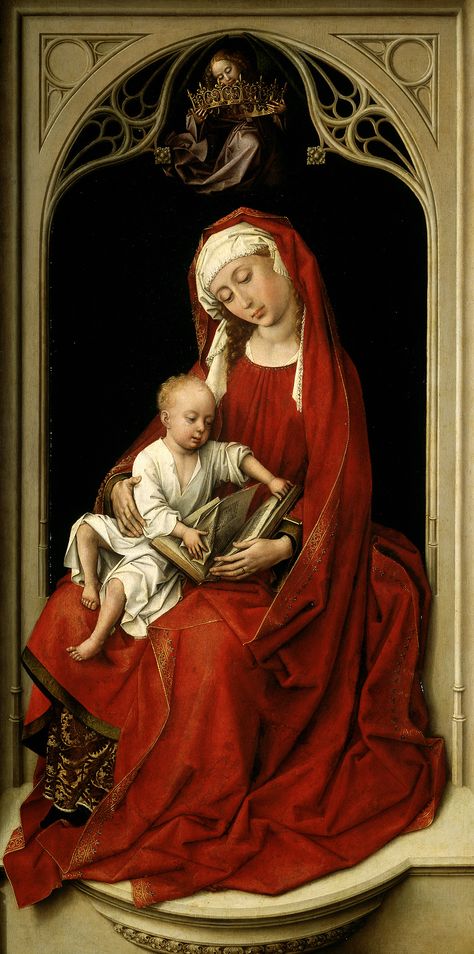 Madonna Child Red Dress Image Salvatore Dali, Rogier Van Der Weyden, Istoria Artei, Hieronymus Bosch, Graphics Fairy, Blessed Mother Mary, Mary And Jesus, Madonna And Child, Children Images