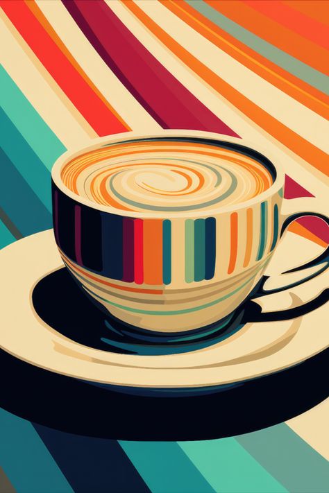 Modern coffee Pop Art Cafe, Coffee Illustration Art, Cafe Illustration, Ideas Cuadros, Modern Art Style, Coffee Infographic, Things Wallpaper, Coffee Art Print, Coffee Cup Art