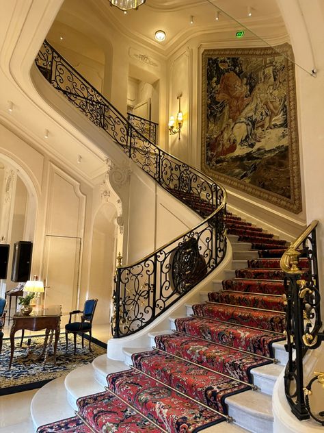 Ritz Paris Aesthetic, Paris Hotel Aesthetic, Fancy Hotel Aesthetic, Ritz Carlton Paris, Ritz Paris Hotel, Aesthetic Stairs, Ritz Hotel Paris, Hotel Aesthetic, Ritz Hotel