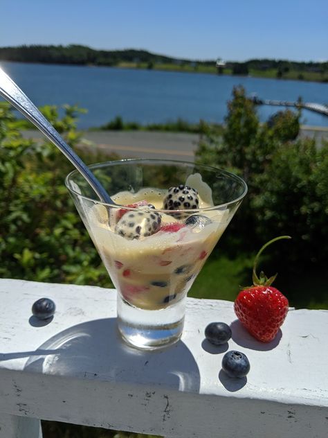 Sabayon or Zabaione is an Italian sauce that can be either savoury or sweet. This version is sweetened and served over fresh berries. Making Whipped Cream, Fortified Wine, Italian Sauce, Marsala Wine, Savory Sauce, Dry White Wine, Summer Dessert, How To Cook Eggs, Fresh Berries