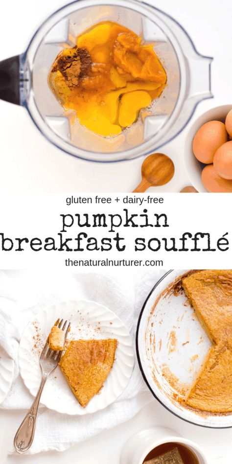 This Pumpkin Breakfast Souffle is super easy to make, full of warm fall flavors and so delicious! #paleo #glutenfree #dairyfree #paleopumpkinrecipes #healthypumpkinrecipes Breakfast Souffle, Pumpkin Pie Breakfast, Paleo Pumpkin Recipes, Pumpkin Foods, Pie Breakfast, Breakfast Egg Bake, Natural Nurturer, Primal Living, Pumpkin Souffle