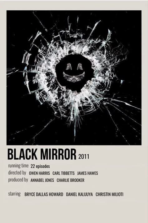 minimal polaroid show poster for black mirror Black Mirror Minimalist Poster, Black Mirror Tv Show, Movie Description Posters, Psychological Thriller Movie Posters, Black Mirror Aesthetic, Black Mirror Show, Black Mirror Poster, Black Mirror Series, Mirror Poster