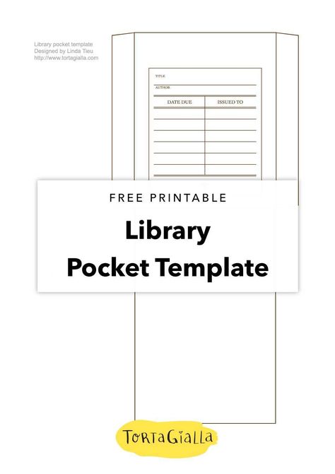 Printable Library Card Template - Free Download | tortagialla Library Card Template, Printable Library Cards, Pocket Template, Library Pockets, Library Cards, Template Free Printable, Library Catalog, Word Nerd, Printable Thank You Cards