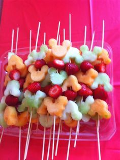 skewers Kabobs For Party, Fruit Kabobs For Party, Mickey Mouse Fruit, Disneyland Party, Mickey Mouse Themed Birthday Party, Mickey Mouse Baby Shower, Mickey Mouse First Birthday, Minnie Y Mickey Mouse, Mickey Mouse Clubhouse Birthday Party