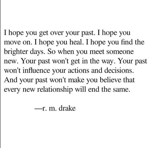 R. M. Drake’s Instagram profile post: “I hope you feel better. And i hope you find it within yourself to move on.” Over Someone Quotes, Someone Quotes, Getting Over Someone, Self Value, Value Quotes, Honest Quotes, Meeting Someone New, Getting Over, Make You Believe