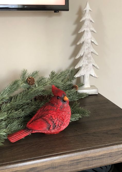 cardinal tabletop decor Red Cardinal Christmas Decorations, Christmas Cardinals Decorations, Cardinal Themed Christmas Trees, Cardinal Decorations, Cardinal Decorations Holidays, Cardinal Xmas Decor, Cardinal Christmas Centerpiece, Cardinal Christmas Decor, Christmas Window Boxes