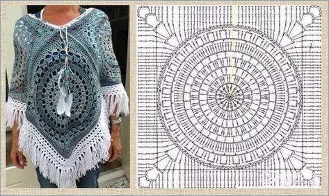 Crochet Granny Square Poncho Pattern | DIY Poncho Guide Granny Square Poncho Pattern, Square Poncho Pattern, Crochet Granny Square Poncho, Diy Poncho, Crochet Capelet Pattern, Shawl Scarf Crochet, Granny Square Poncho, Crochet Capelet, Poncho Crochet