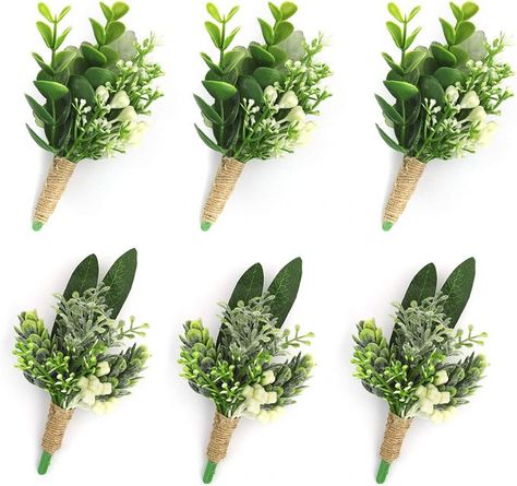 Boutonnieres with Succulents: Where to Buy Faux Succulent Boutonniere Eucalyptus Boutonniere, Forest Wedding Decorations, Corsage Wristlet, Green Boutonniere, Succulent Boutonniere, Prom Corsage And Boutonniere, Corsage And Boutonniere Set, Wedding Corsage, Groomsmen Boutonniere