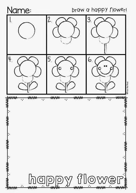 Directed Drawing Worksheet, Flower Directed Drawing Kindergarten, Flower Directed Drawing, Spring Play Dough, Drawing Kindergarten, Direct Drawing, Directed Drawing Kindergarten, Thanksgiving Classroom Activities, Kindergarten Inquiry