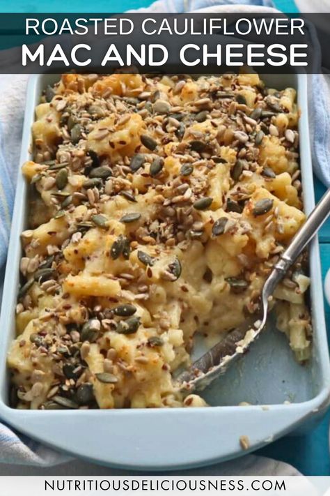 Roasted Cauliflower Mac and Cheese This roasted Cauliflower Mac and Cheese is chock full of healthy nutrients, so well worth thinking of ways to incorporate it into dishes.  It's easy to make and the perfect comfort food! #cauliflowermacandcheese #roastedcauliflower Cauliflower Mac And Cheese, Macaroni Pasta, Recipe Steps, Cauliflower Recipes, Roasted Cauliflower, Roasting Pan, Side Dishes Easy, Mac And Cheese, Good Eats