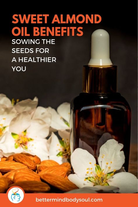 Sweet almond oil can be used alone or as a carrier oil in a blend, and have many benefits you can take advantage of. This article explores those benefits and provides tips on how to best use sweet almond oil for massage, skin care, and in DIY homemade recipes. #bettermindbodysoul #sweetalmondoilrecipes #sweetalmondoilbenefits #almondoilbenefits Sweet Almond Oil Benefits, Almond Oil Benefits, Herbal Remedies Recipes, Diy Herbal Remedies, Natural Teething Remedies, Simple Syrup Recipes, Herbal Healing, Carrier Oil, Eating Organic