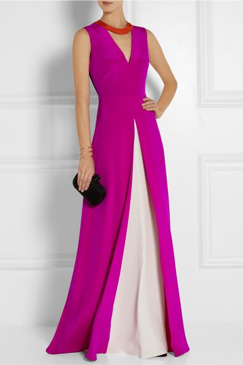 Roksanda Ilincic Layn color-block silk-crepe gown Roksanda Ilincic, Silk Crepe, Luxury Outfits, Look Fashion, African Fashion, Evening Gowns, Gowns Dresses, High Fashion, A Line Dress