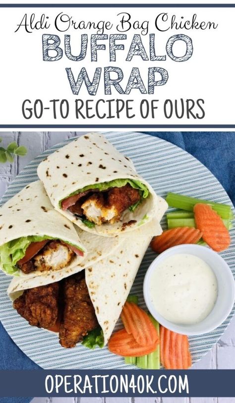 Aldi Red Bag Chicken Recipes, Bag Chicken Recipes, Buffalo Wrap, Baked Chicken Strips, Chicken Buffalo, Buffalo Chicken Wraps, Aldi Recipes, How To Make Tortillas, Buffalo Chicken Sandwiches