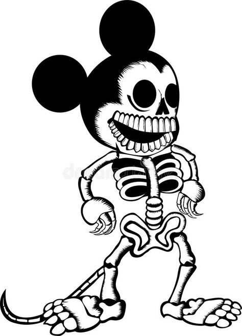 Download Mickey Mouse Skeleton editorial photo. Illustration of mouse - 87496566 Spooky Mickey Mouse, Mickey Mouse Skeleton, Mouse Skeleton, Dark Disney Art, Mickey Mouse Tattoo, Hourglass Tattoo, Mouse Tattoos, Mouse Cartoon, Skeleton Tattoos