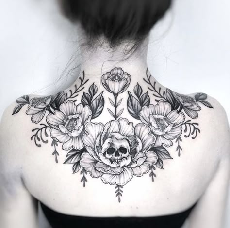 Chest Tattoo Designs Female, Floral Back Tattoos, Symmetrical Balance, Symmetrical Tattoo, Arm Sleeve Tattoos For Women, Side Neck Tattoo, Wicked Tattoos, Chest Tattoos For Women, Chest Piece Tattoos