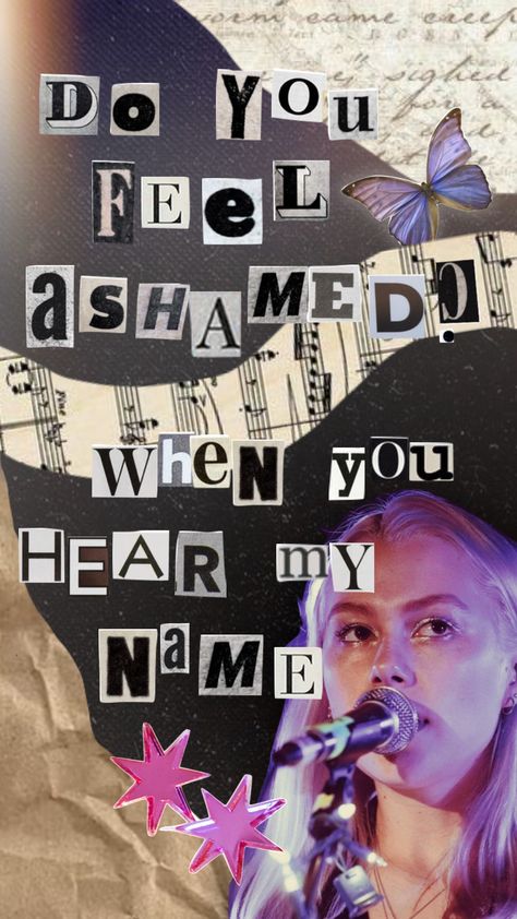 #lyrics #phoebridgers #moodboard #collage #music #aesthetic #pharb Lyric Collage Art, Song Lyrics Collage, Concert Collage, Poem Collage, Song Collage, Collage Text, Collage Music, Art Lyrics, Letter Song