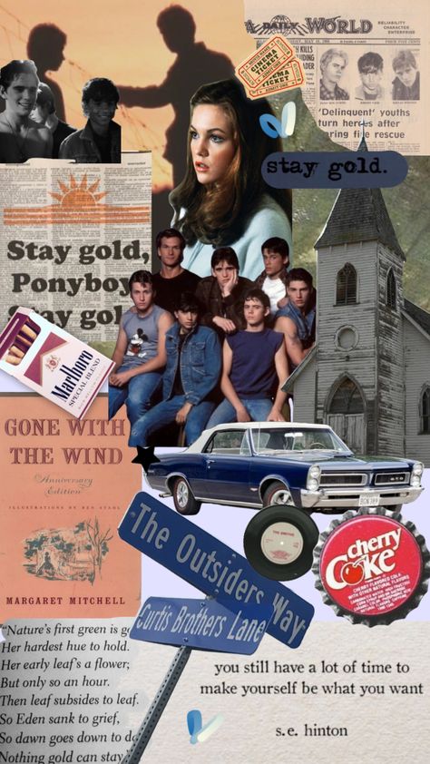 Outsiders Project Ideas, The Outsiders Wallpaper Iphone, The Outsiders Aesthetic Wallpaper, The Outsiders Collage Wallpaper, The Outsiders Aesthetic Poster, The Outsiders Movie Cover, Admit One Ticket, Cinema Ticket, The Outsiders Greasers