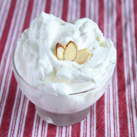 Almond Milk Whipped Cream Recipe, Paleo Whipped Cream, Almond Milk Whipped Cream, Almond Whipped Cream, Crisp Desserts, Famous Desserts, Recipes With Whipping Cream, Almond Extract, Whipped Cream Frosting