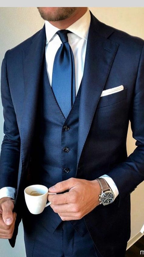 Coloured Suits, Gentleman Style Outfits, Wedding Suits Men Blue, Gentleman Mode, Style Gentleman, A Man In A Suit, Blue Suit Men, Man In A Suit, Suits Men Business