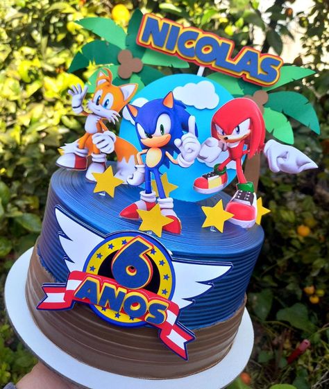 3 ARQUIVOS - STUDIO - Topo de Bolo Sonic 2 no Elo7 | _Encantos da Lo_ (195C9D0) Pastel Sonic, Sonic Birthday Cake, Bolo Sonic, Sonic Cake, Sonic Birthday Parties, Sonic Party, Sonic 2, Sonic Birthday, Kids Party Food