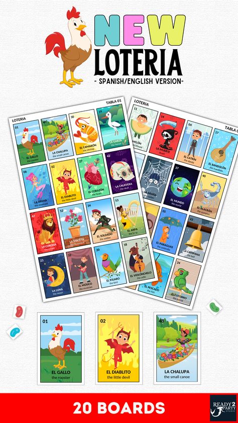 Step into the world of Loteria with our New Mexican Loteria Set! Get ready for some traditional Mexican fun with our high-quality and carefully crafted set - it's perfect for game night or as a gift. Add a touch of aesthetic charm to your next Mexican-themed party with our beautifully designed Loteria. Experience the magic of this beloved Mexican card game with our authentic and culturally-inspired Loteria. Our Kid-Friendly Loteria Set is perfect for all ages. Mexican Theme Party, Mexican Bingo, Mexican Loteria, Mexican Independence, Mexican Theme, Mexican Party Theme, 5 De Mayo, New Mexican, Mexican Party